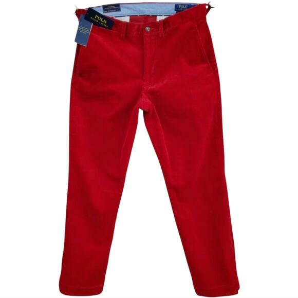 Polo Ralph Lauren Men's Stretch Straight Fit RED Corduroy Pants 38 x 32 NWT - Picture 6 of 15
